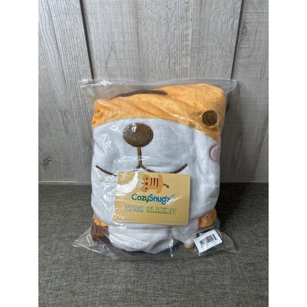 Cozy Snug Tiger Blanket Wrap For Kids Soft Plush Fleece Sleeping Bag Sleep Sack